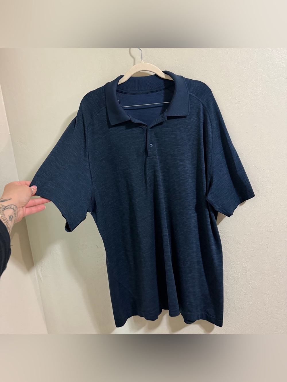 Lululemon Metal Vent Tech Polo Navy (Fits L/XL) lightweight golf athletic polo